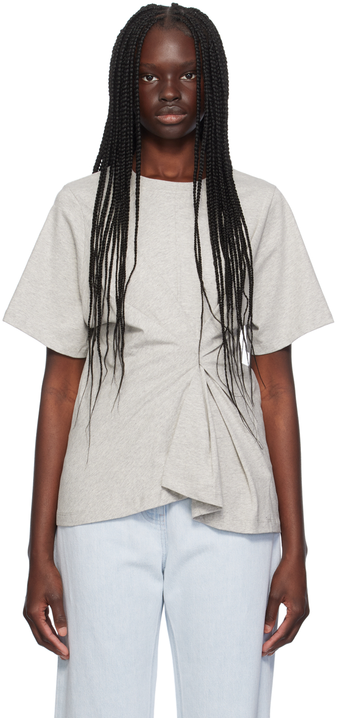 Tシャツ・カットソー Victoria Beckham 'Twist Detail' blouse Gray Body Twist T-Shirt by Victoria Beckham on Sale