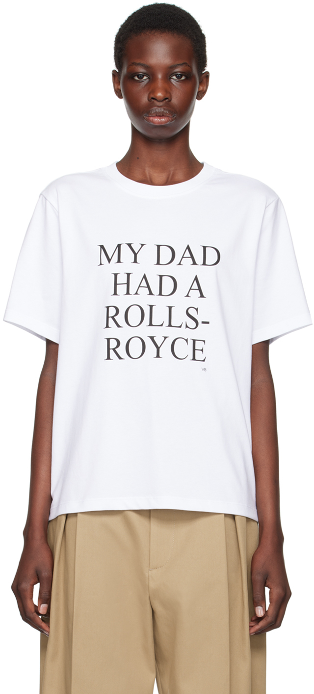 White 'My Dad Has A Rolls Royce' T-Shirt