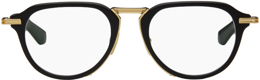 Shop Dita Black & Gold Altrist Glasses In Matte Black - Gold