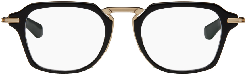 Shop Dita Black & Gold Aegeus Glasses In Black - White Gold