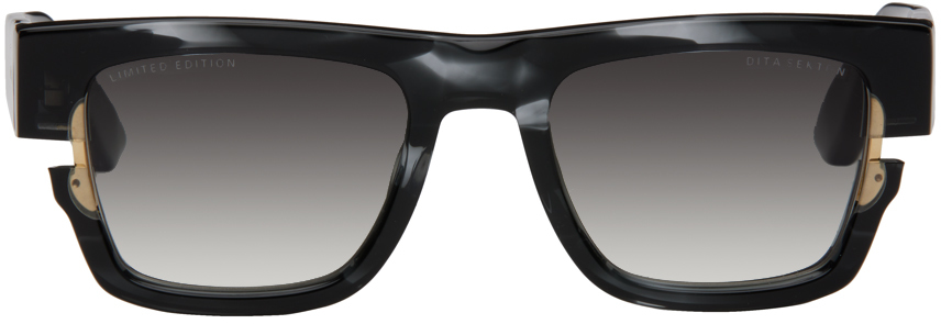 Shop Dita Gray Sekton Limited Edition Sunglasses In Ink Swirl - Gold