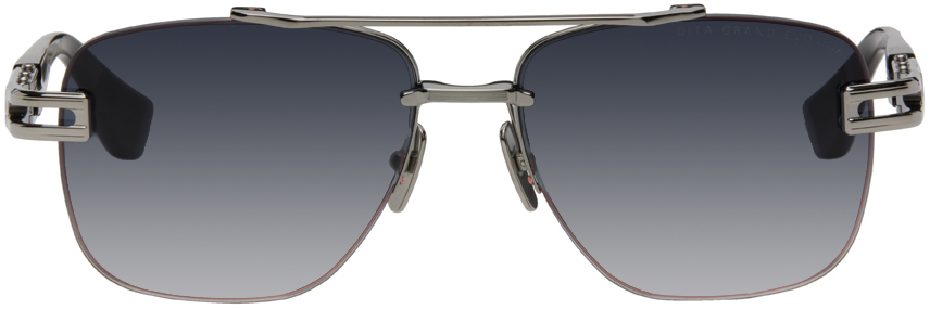 Shop Dita Silver Grand-evo One Sunglasses In Black Palladium