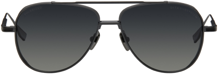 Shop Dita Gray Subsystem Sunglasses In Black