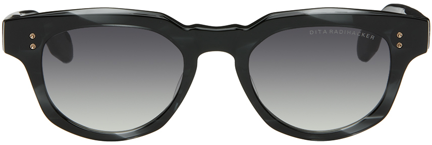 Shop Dita Black Radihacker Sunglasses In Ink Swirl