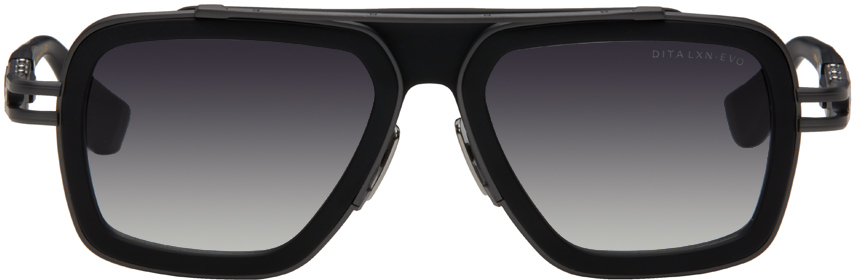 Shop Dita Black Lxn-evo Sunglasses In Matte Black - Black