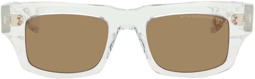 Shop Dita Transparent Cosmohacker Sunglasses In Crystal Clear