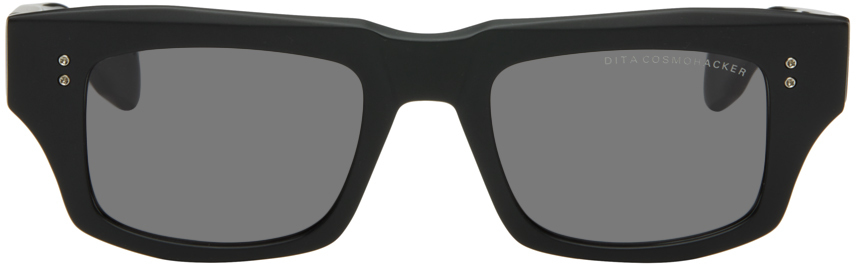 Shop Dita Black Cosmohacker Sunglasses In Matte Black