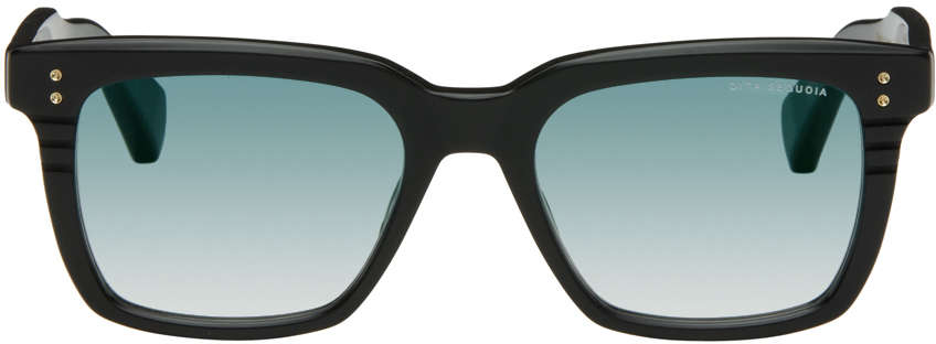 Shop Dita Ssense Exclusive Black Sequoia Sunglasses In Matte Black/gold