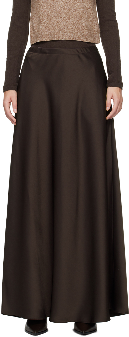 Shop Leset Brown Barb Maxi Skirt In Chocolate