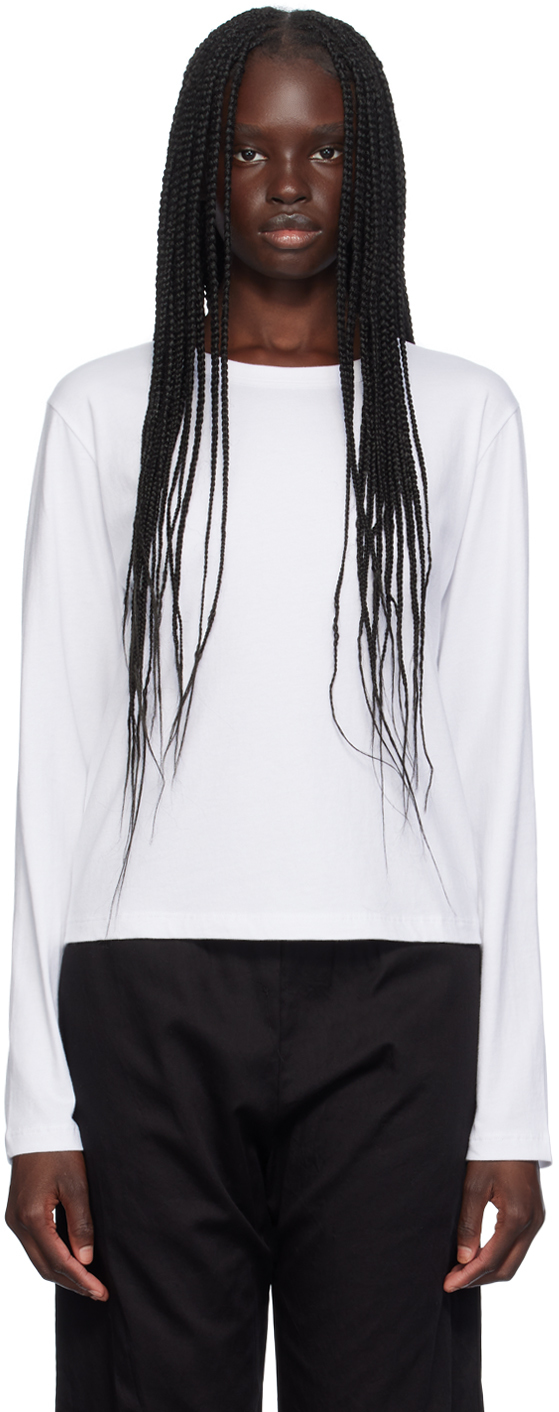 Shop Leset White Margo Long Sleeve T-shirt