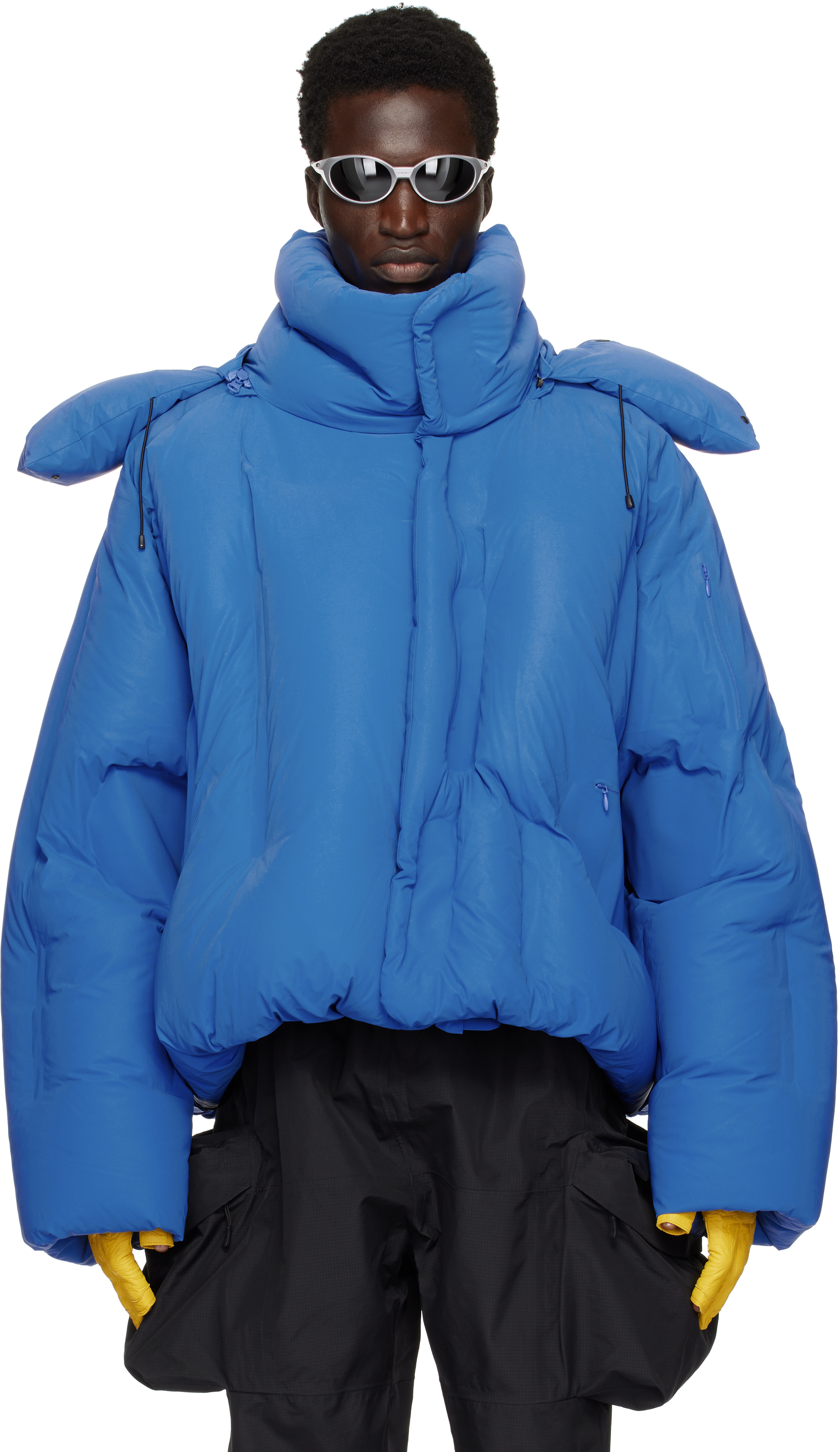 Blue Reflex Cocoon Down Jacket