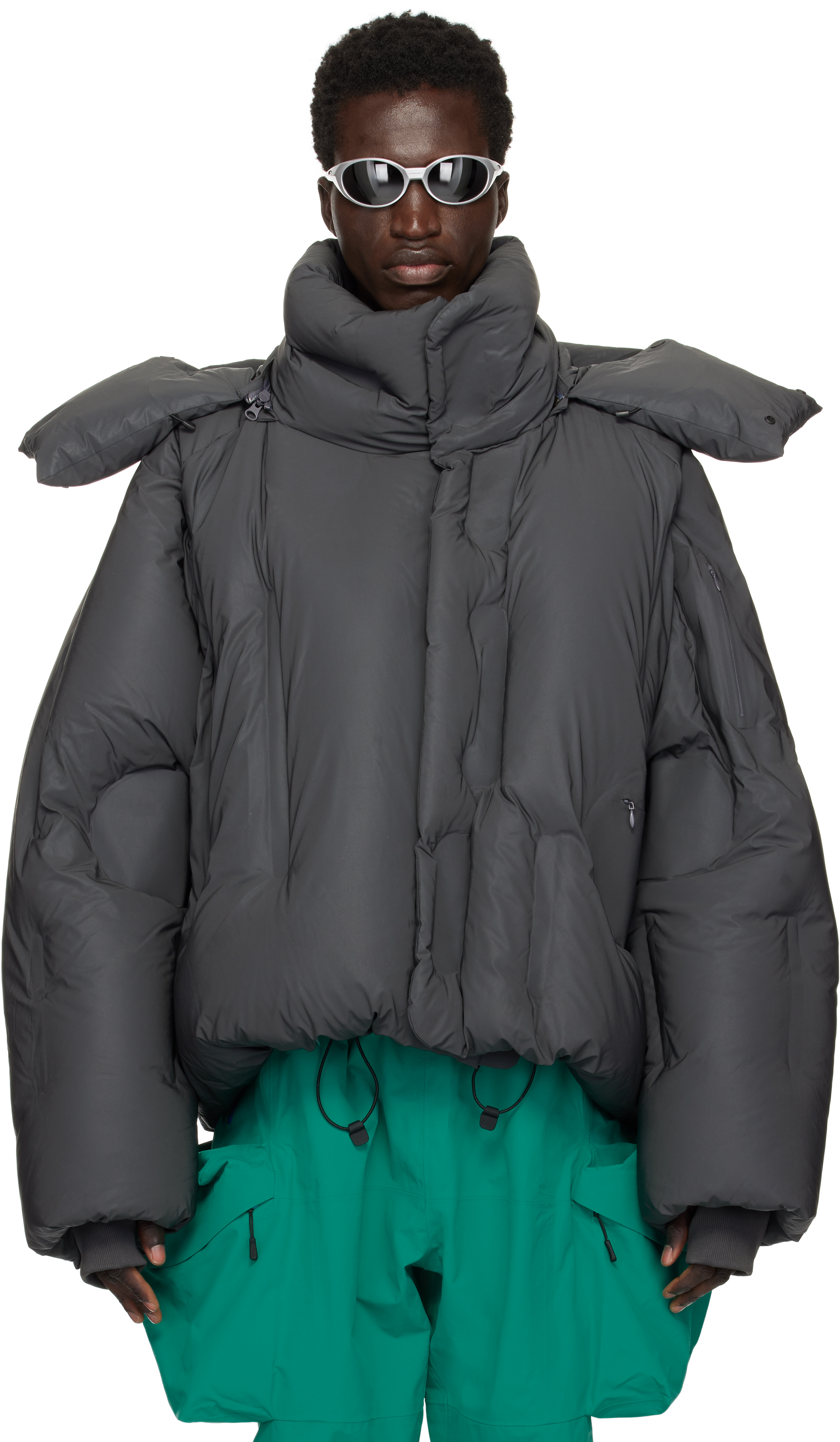 Gray Reflex Cocoon Down Jacket