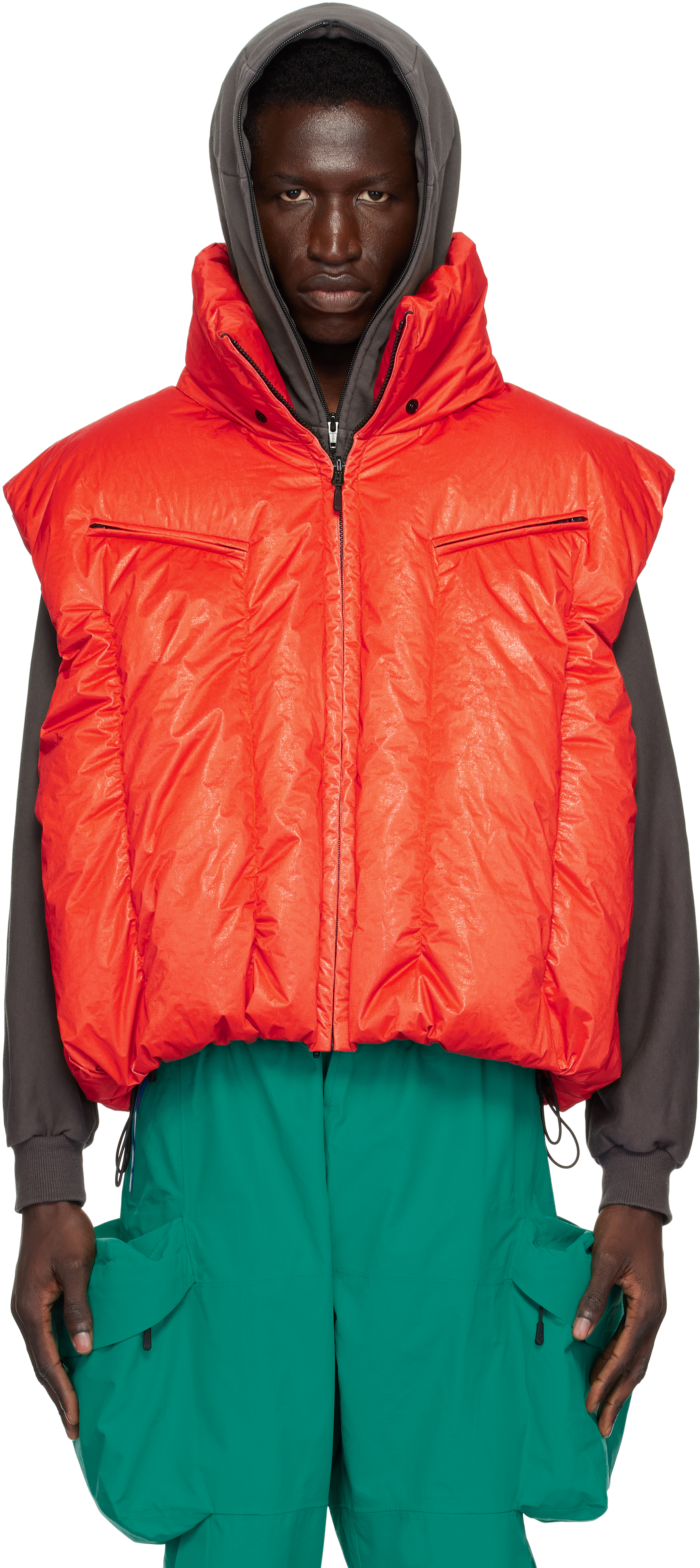 Orange Swollen Reversible Down Vest