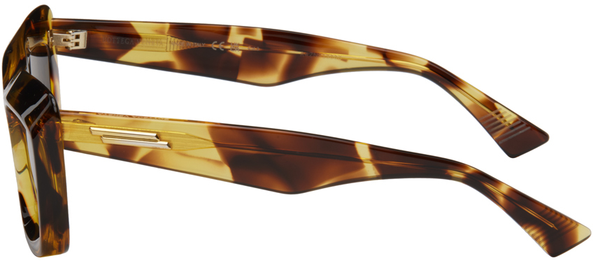 Bottega Veneta Tortoiseshell Scoop Squared Acetate Sunglasses In 002 Havana