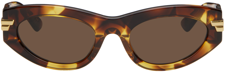 Bottega Veneta Brown Cat-eye Sunglasses In 005 Havana