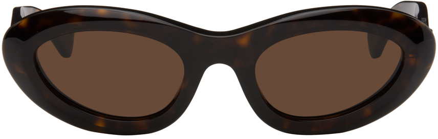Bottega Veneta Tortoiseshell Bombe Round Sunglasses