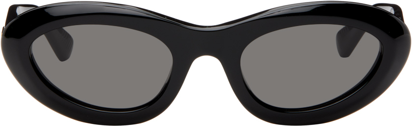 Bottega Veneta Black Bombe Round Sunglasses