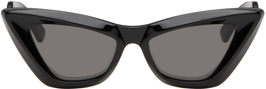 Bottega Veneta Black Angle Pointed Cat-Eye Sunglasses
