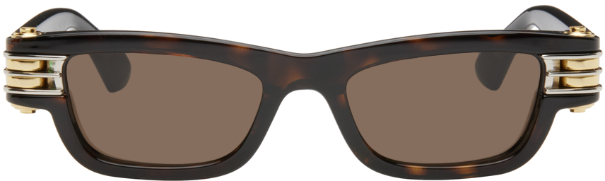 Brown Bolt Squared Sunglasses