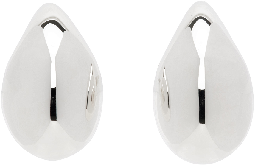 Bottega Veneta Silver Small Drop Earrings In Metallic