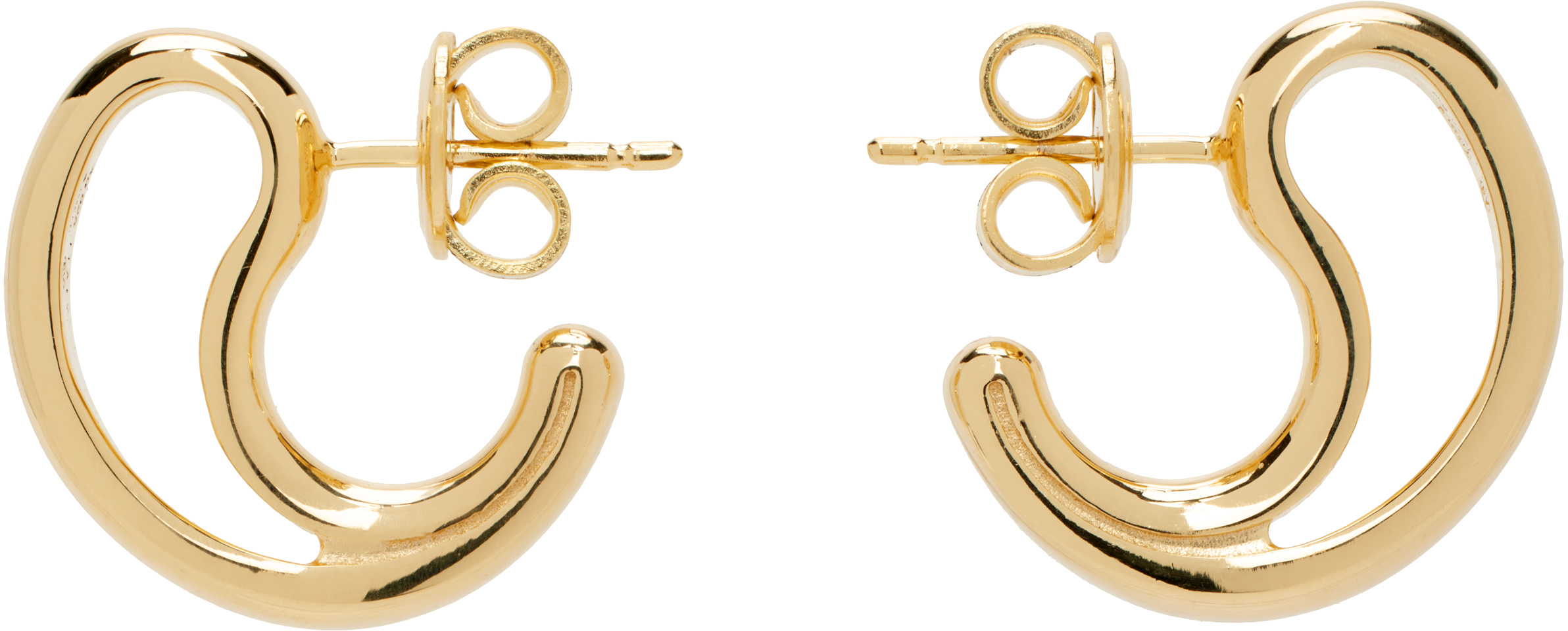 VIP【送料関税込】BOTTEGA VENETA FRILLS SMALL EARRINGS Bottega Veneta: Gold Frills Small Earrings | SSENSE