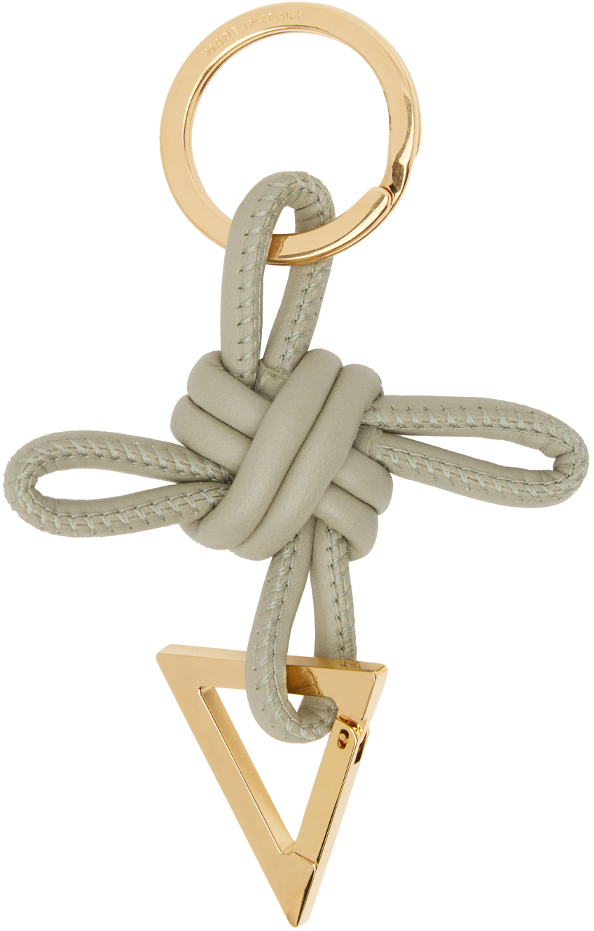 BOTTEGA VENETA KHAKI TRIANGLE KEYCHAIN