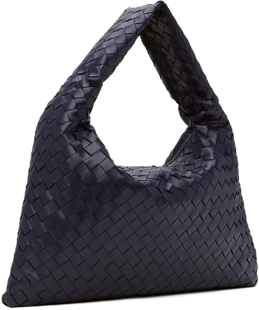 Shop Bottega Veneta Navy Small Hop Bag In 4527 Duke-m Brass