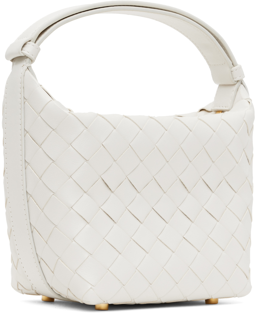 Bottega Veneta White Candy Wallace Bag In 9009 White-gold