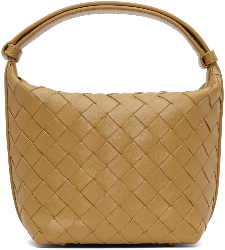Bottega Veneta Candy Wallace Mini Leather Tote Bag In 9894 Dark Praline