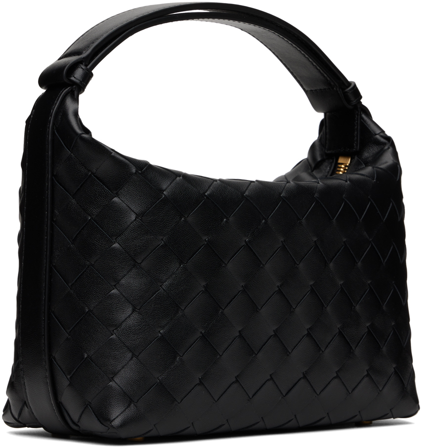 Bottega Veneta Black Mini Wallace Bag In 8425 Black Gold