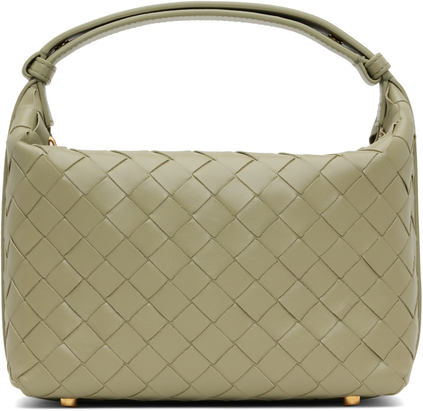 Shop Bottega Veneta グリーン ミニ Wallace バッグ In 2916 Travertine-gold