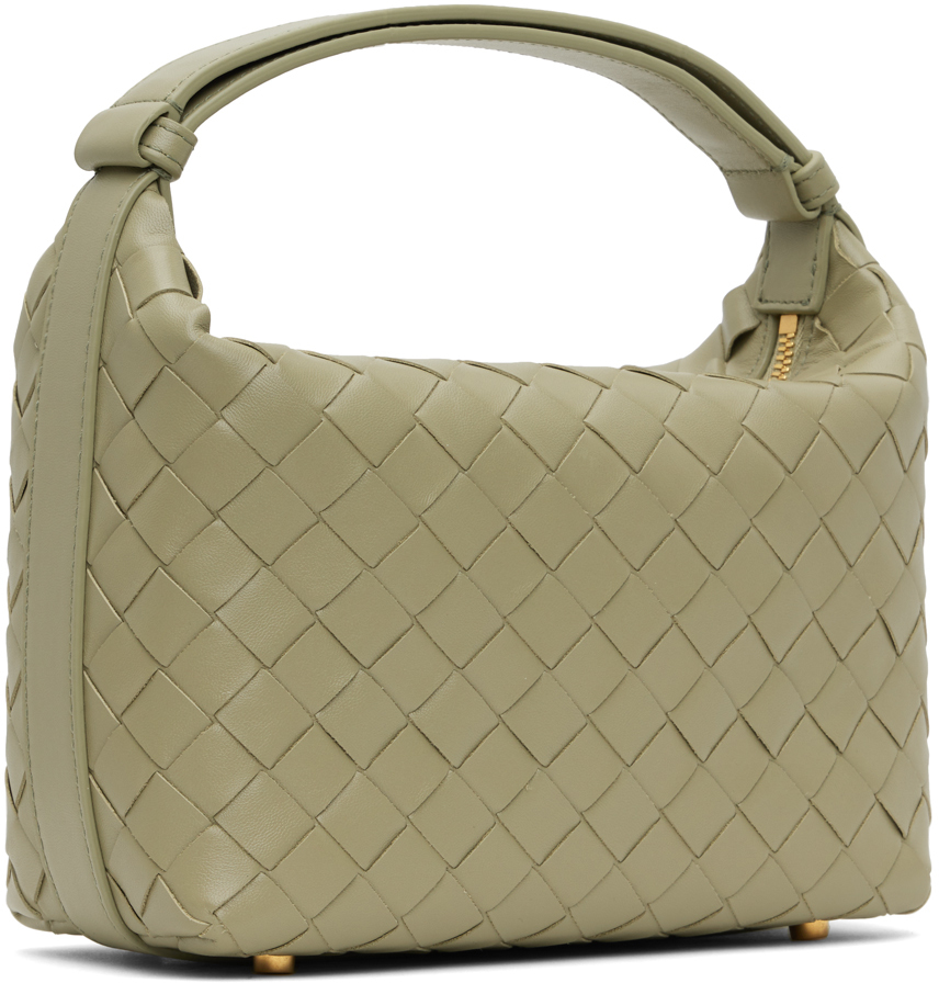 Bottega Veneta Green Mini Wallace Bag In 2916 Travertine-gold