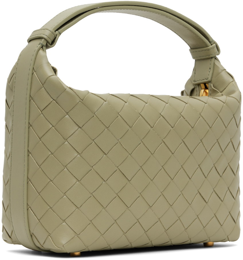 Bottega Veneta Green Mini Wallace Bag In 2916 Travertine-gold