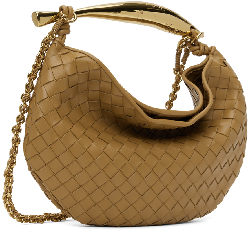 Shop Bottega Veneta Tan Sardine With Chain Bag In 9893 Drkpralin-mbras