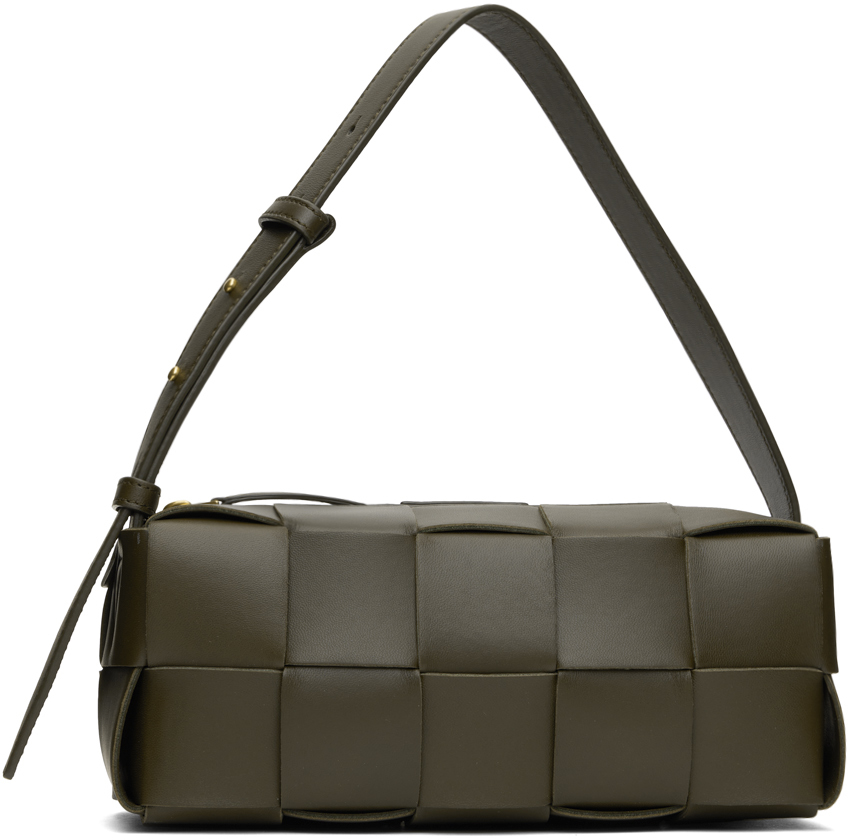 Shop Bottega Veneta カーキ スモール Brick Cassette バッグ In 3323 Kaki-gold