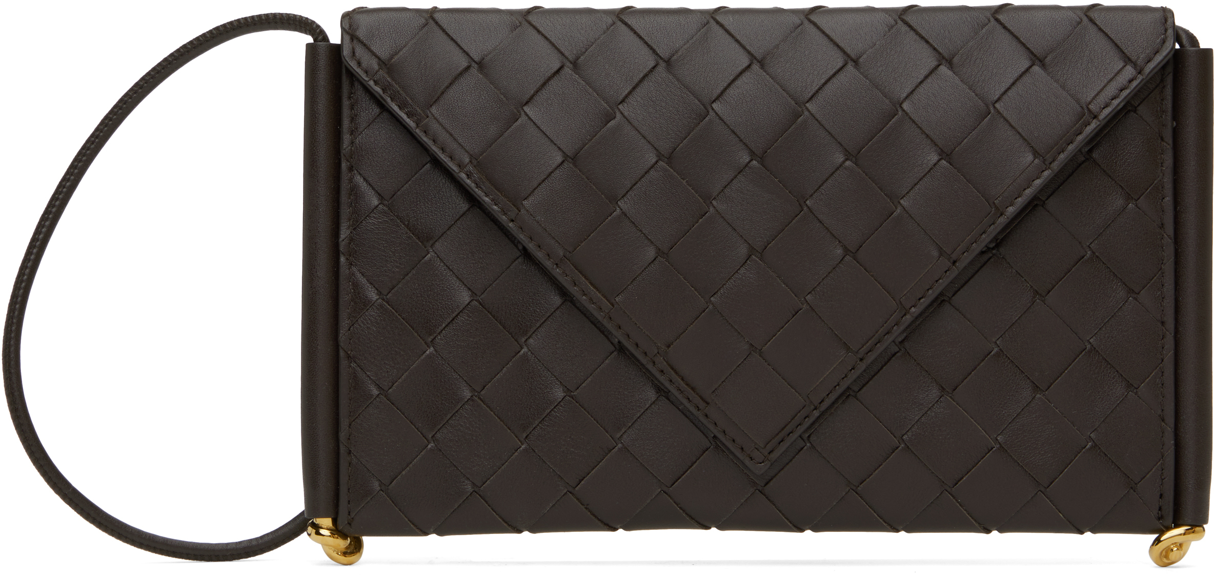 BOTTEGA VENETA スマホショルダーバッグ ブラウン Bottega Veneta: ブラウン Solstice Horizontal スマホ
