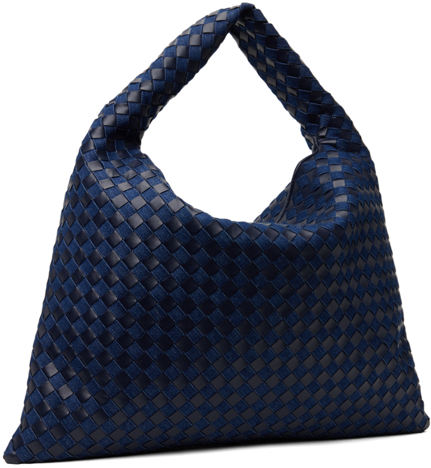 Bottega Veneta Navy Large Hop Bag In 4156 Aby-indig/ab-mb