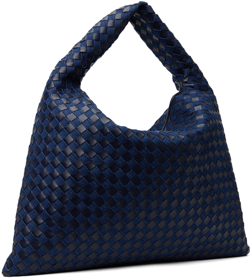 Bottega Veneta Navy Large Hop Bag In 4156 Aby-indig/ab-mb