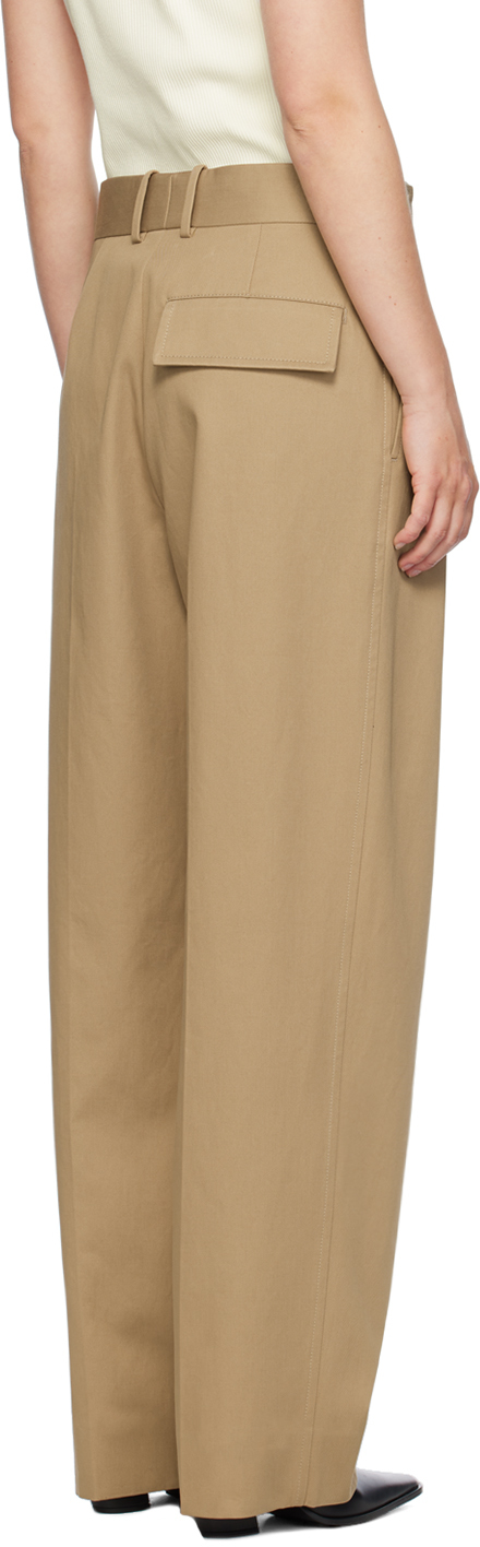 Bottega Veneta Tan Tapered Trousers In 9281 Desert Taupe