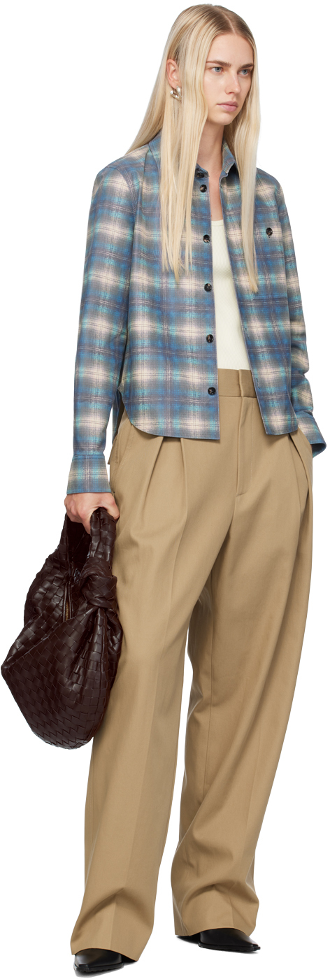 Bottega Veneta Tan Tapered Trousers In 9281 Desert Taupe