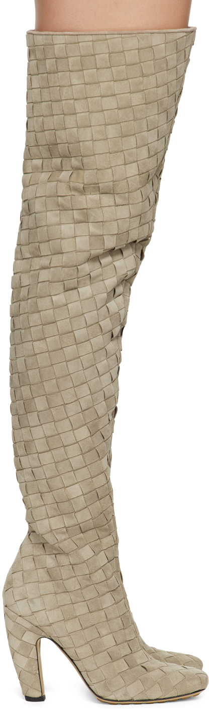 Bottega Veneta: Gray Canalazzo Boots | SSENSE