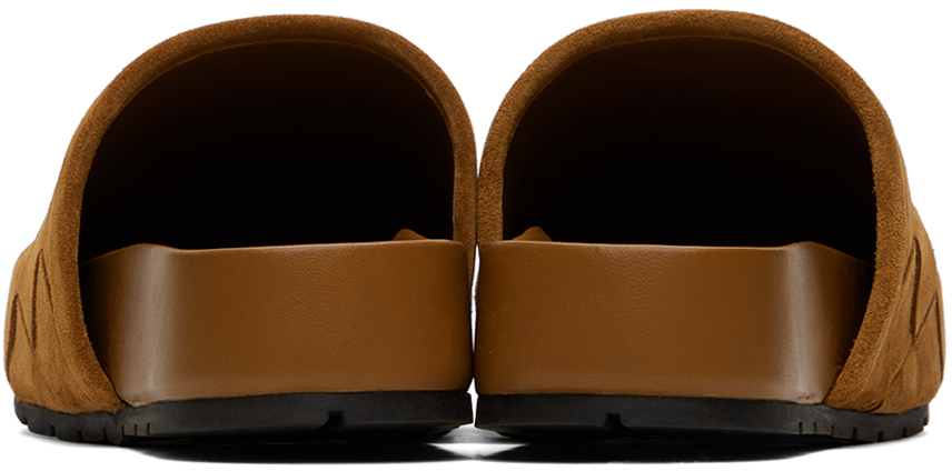 Bottega Veneta Tan Reggie Mules In 7665 Caramel