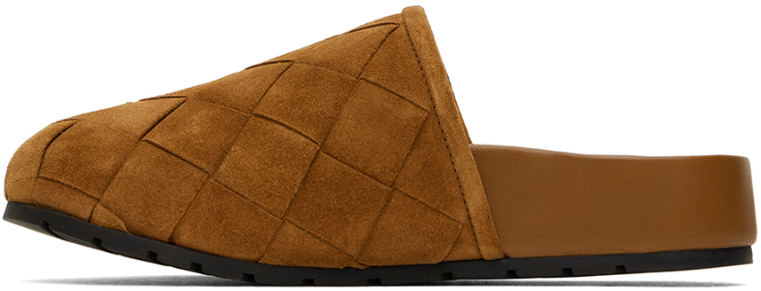 Bottega Veneta Tan Reggie Mules In 7665 Caramel