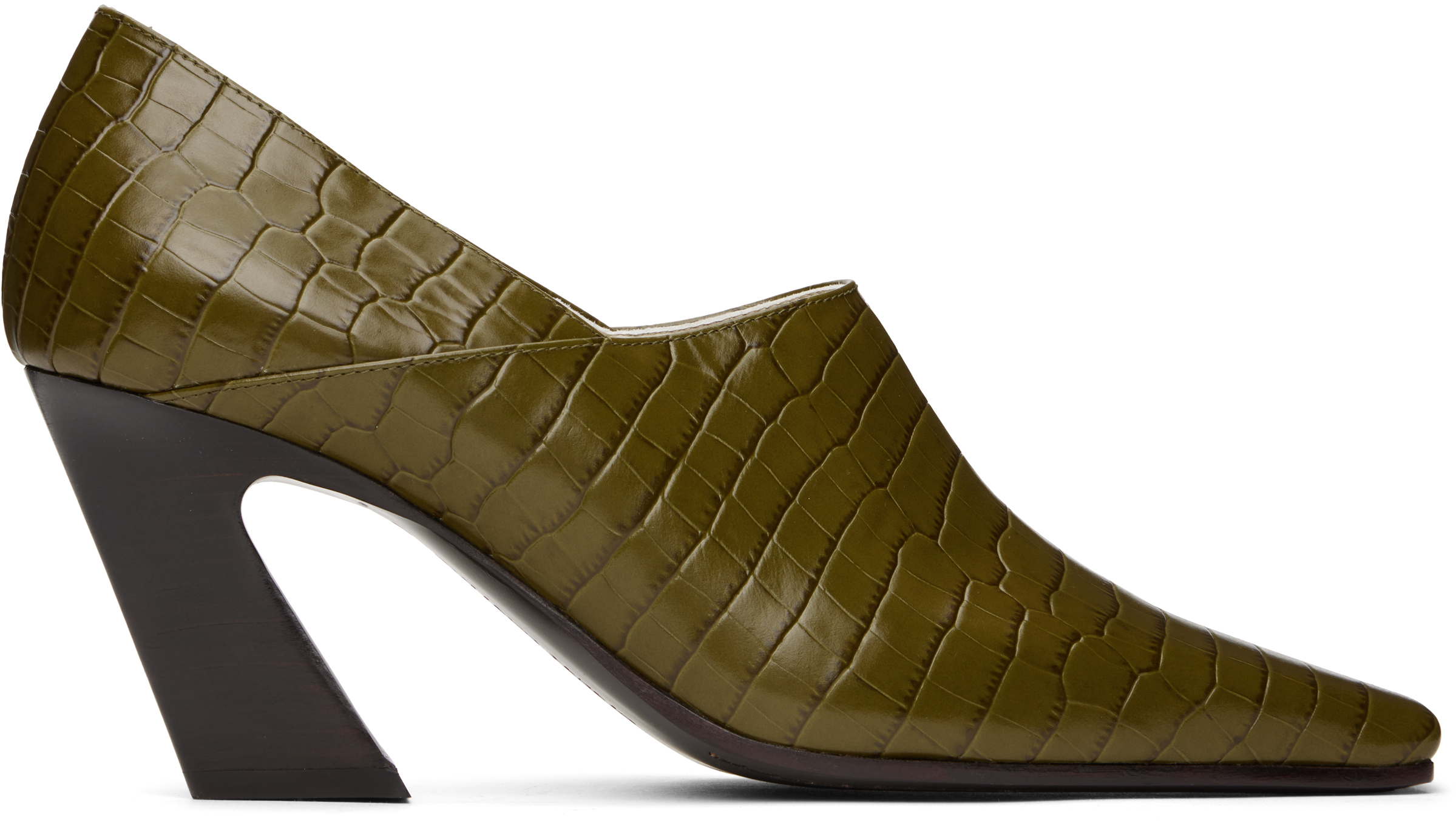 【関税込み】Bottega Veneta グリーン Lewis ヒール Bottega Veneta: Green Lewis Heels | SSENSE 日本