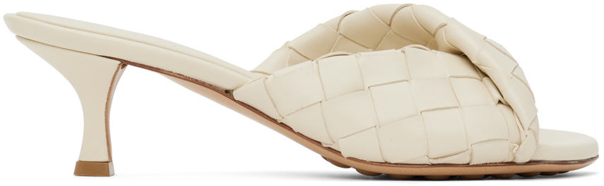 Shop Bottega Veneta Off-white Blink Mules In 9031 Sea Salt