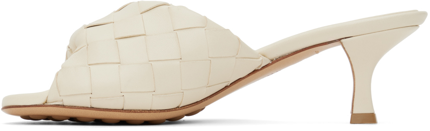Bottega Veneta Blink Knitted Pattern High-heeled Sandals In 9031 Sea Salt