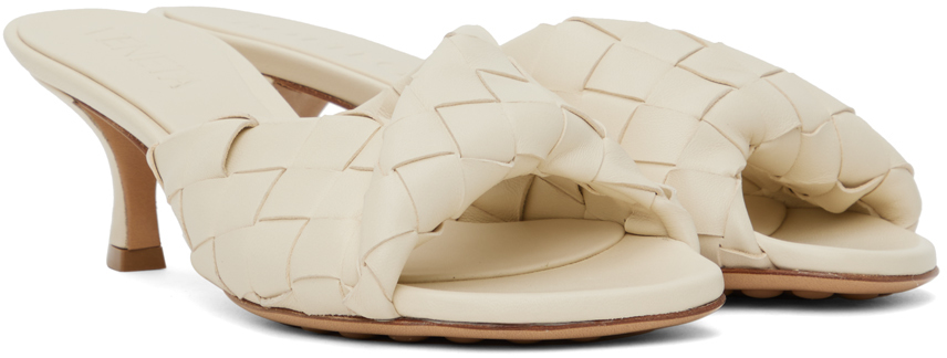 Bottega Veneta Blink Knitted Pattern High-heeled Sandals In 9031 Sea Salt