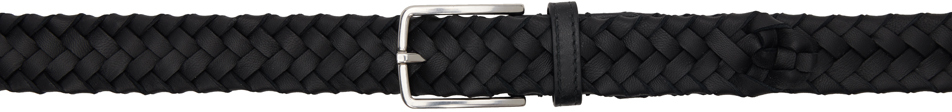 Shop Bottega Veneta Black Cabat Belt In 8803 Black Silver