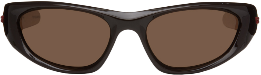 Brown wrap hotsell around sunglasses