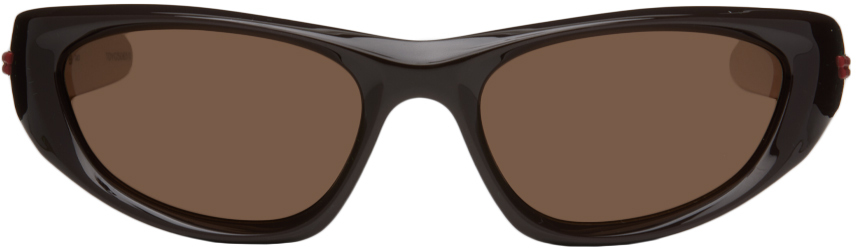 Bottega Veneta Brown Wraparound Sunglasses